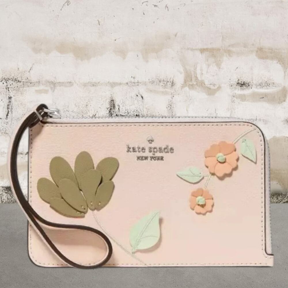 Kate Spade $159 Lucy Floral Small Card Holder Wristlet NWT